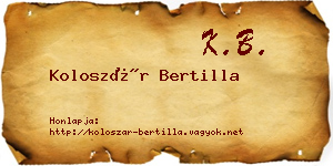 Koloszár Bertilla névjegykártya